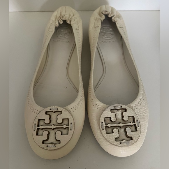 Tory Burch Shoes - Tory Burch white leather flats